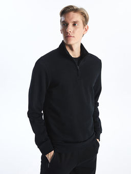 Dik Yaka Uzun Kollu Erkek Sweatshirt