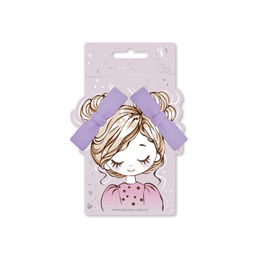 Набор заколок для волос зажим, арт. 71788 / 10 БАНТИКИ (в наборе: 2шт., 6,3 см, черный металл, полиметилметакрилат, цвет: сиреневый, подложка из мелованного картона + ПЭТ-пакет с европодвесом)