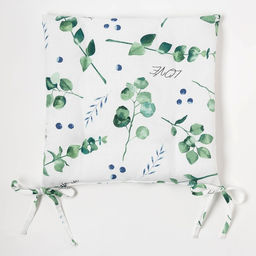 Сидушка на стул Доляна Eucalyptus 42х42х7 см, 100% хлопок, 164 г/м2  фото 2