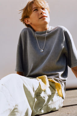 CAMISETA PUNTO EFECTO LAVADO / Gris