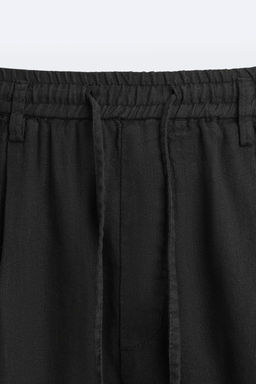 PLEATED COTTON - LINEN TROUSERS - Zara фото 19