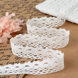 Кружево вязаное, 25 мм, 15±1 м, белое