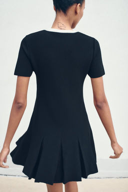 SHORT KNIT DRESS WITH BOX PLEATS - Zara фото 3