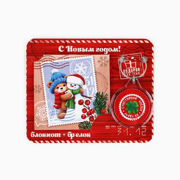 Подарочный набор новогодний, блокнот и брелок пластик «Сказочная почта»