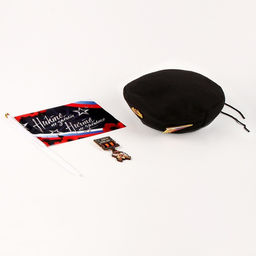 Набор военного «Сильный солдат» чёрный берет, размер 52 - 54, значок, флажок