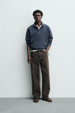 POLO REGULAR FIT EFECTO LAVADO / Azul