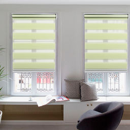 Штора рулонная День-ночь, 60180 см (с учётом креплений 3,5 см), цвет зелёный - Simaland фото 2