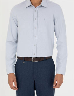 Gri Slim Fit Uzun Kollu G_mlek - Pierre cardin фото 6