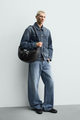 BOLSO HOMBRO PESPUNTES / Negro