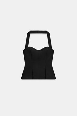 TOP HALTER PLIEGUES / Negro - Zara фото 5