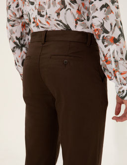 Kahverengi Regular Fit Kanvas Pantolon