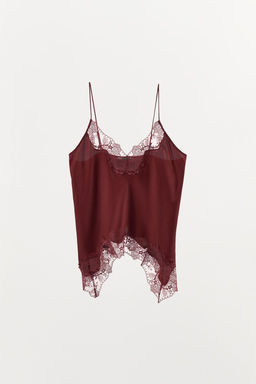 LACE-TRIMMED CAMISOLE TOP - Zara фото 4