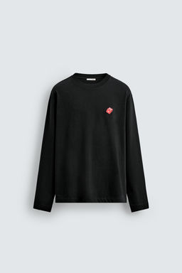 T-SHIRT WITH DICE HEARTS PATCH - Zara фото 7