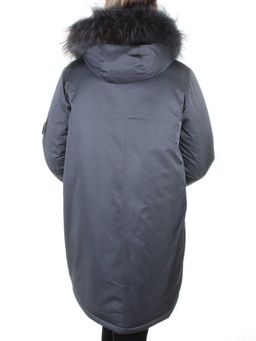 E-1961 DK. GREY Пальто женское с натуральным мехом Evcanbady - Fashion фото 10