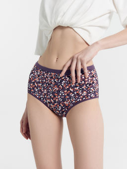 Цена за 2 штуки! Трусы женские макси фиолетовые с принтом абстракция абстракция на гортензии 412411 - Mark formelle фото 2