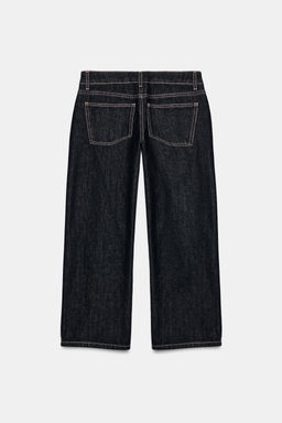 JEANS TRF WIDE LEG CROPPED TIRO BAJO / Marino oscuro - Zara фото 8