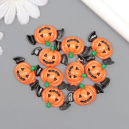 Цена за 10 шт. Декор для творчества пластик «Тыква с крыльями», 1.8×3.3×0.8 см