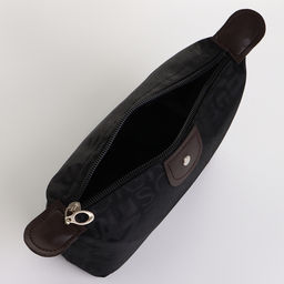 Цена за 2 шт. Косметичка на молнии простая, маленькая, с рисунком Надписи, чёрная - Simaland фото 3