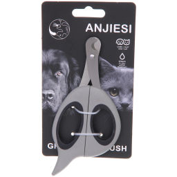 Цена за 2 шт. Когтерез с упором для пальца для животных "ПРЕМИУМ - МОЙ БРО", прорезиненная ручка, цвет серый/черный, 7.1*15.3см