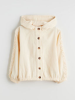 Kap??onlu Dantel Detayl? K?z ?ocuk Ceket