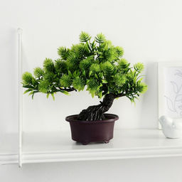 Бонсай искусственный в горшке «Пушистоцвет», 12×22 см, МИКС