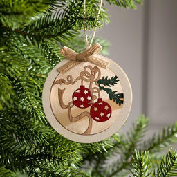 Ёлочная игрушка Шар с веткой, 10х10х2 см, от батареек, свечение тёплое белое - Luazon lighting фото 2