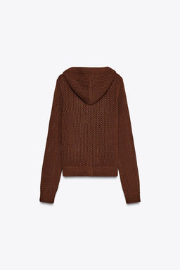 KNIT CARDIGAN WITH HOOD - Zara фото 8