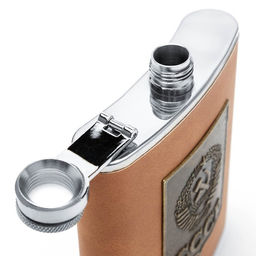 Подарочный набор 2 в 1 СССР: фляжка 210 мл, ручка, коричневый, 14 х 18 см - Simaland фото 4