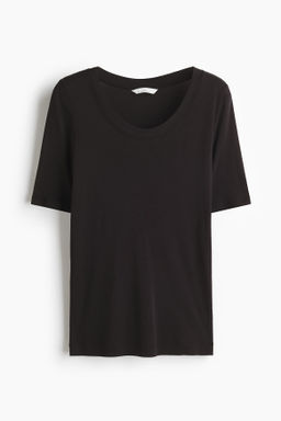Camiseta de algod?n pima con escote en U - H&m фото 2
