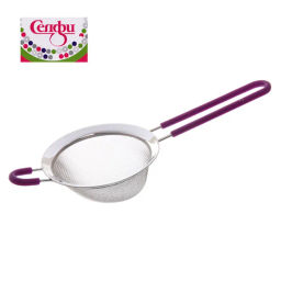 Цена за 5 шт. Сито металлическое 10 см с силиконовой ручкой Селфи, цвет микс