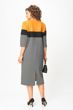 Платье Michel Chic 2188 гусиная лапка, горчица  фото 5