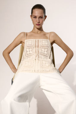 Top efecto crochet en mezcla de seda - H&m фото 7