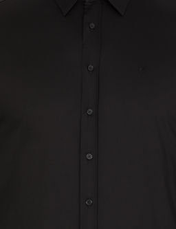 Siyah Slim Fit Uzun Kollu Basic G_mlek