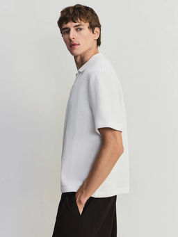 Футболка поло из фактурного хлопка / Zarina  фото 4