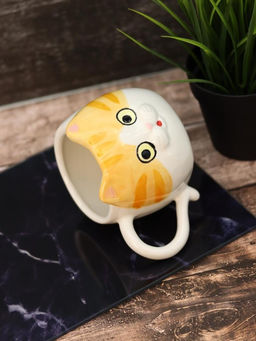 Кружка керамическая iLikeGift Ginger cat, orange (410 мл)