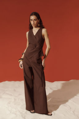 Брюки на резинке изо льна