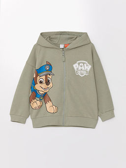 Kap??onlu Uzun Kol Paw Patrol Bask?l? Erkek Bebek Fermuarl? Sweatshirt