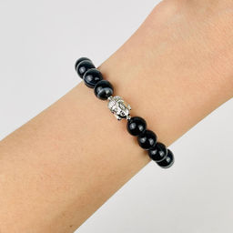 Браслет Будда из полосатого Агата 18 см