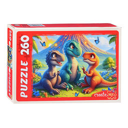 Пазлы 260 "Три динозавра"