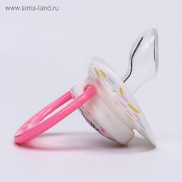 Соска-пустышка ортодонтическая, силикон, от 3 мес., "Кошечка", цвет МИКС розовый/желтый