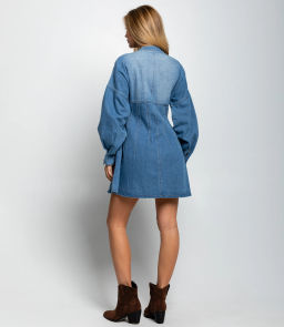 Джинсовое платье #КТ5063, синий - Dommod фото 4