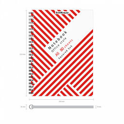 Цена за 4 шт. Тетрадь общая с пластиковой обложкой на спирали ErichKrause Red Concept, А5, 80 листов, клетка  фото 4