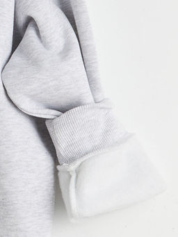 Oversize Kad?n Kal?n Fermuarl? Sweatshirt