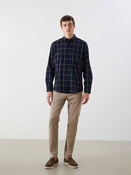 Regular Fit Uzun Kollu Ekose Poplin Erkek G?mlek