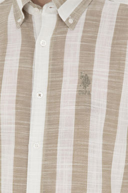 Мужская рубашка цвета хаки с коротким рукавом Неожиданная скидка в корзине - U.s. polo assn фото 7