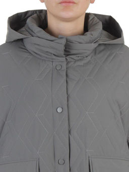 BM4836 GRAY/GREEN Куртка стеганная демисезонная женская (50 гр. холлофайбер)
