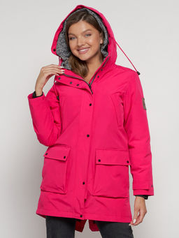 Парка женская зимняя MTFORCE c капюшоном розового цвета 2329R  фото 28