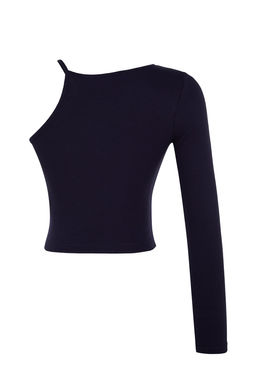 Trendyolmilla Murdum Fitilli Fitted/Vucuda Oturan Bisiklet Yaka Tek Kol Esnek Orme Bluz TWOSS22BZ0214 фото 9