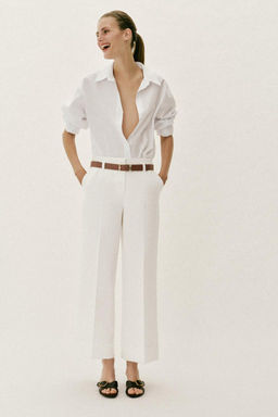 TROUSERS WITH TURN-UP CUFFS AND BELT - Zara фото 33