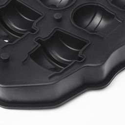 Форма для льда Доляна «Черепа», силикон, 6 ячеек, 18×12×3.5 см, чёрная